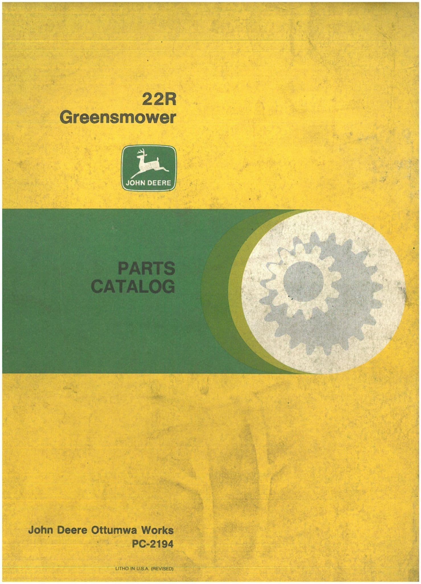 John Deere Greensmower 22R  Parts Manual