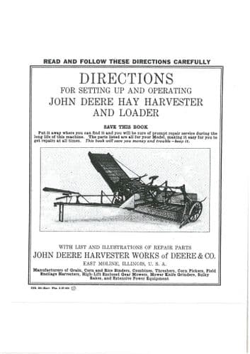 John Deere Hay Harvester & Loader Operators Manual
