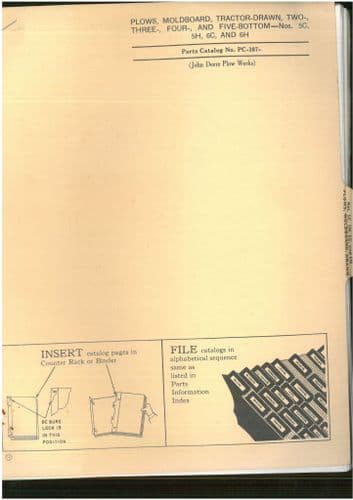John Deere Plows, Moldboard, Tractor-Drawn, 2 3 4 5 Bottom No. 5C 5H 6C 6H - PC287 Parts Manual