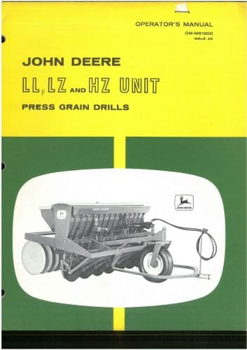 John Deere  Press Grain Drill LL, LZ & HZ Operators Manual