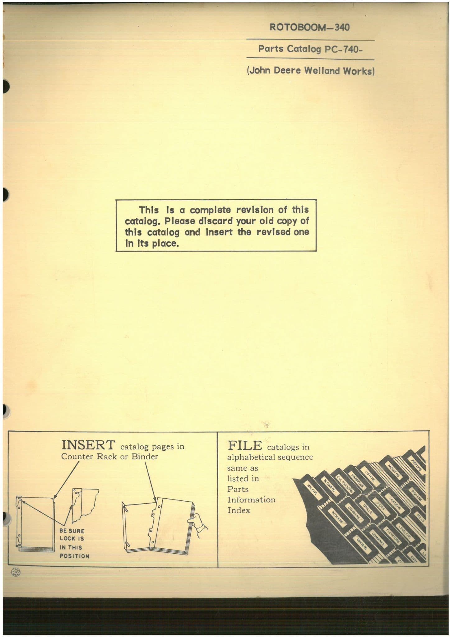 John Deere Rotoboom 340 - PC740 Parts Manual