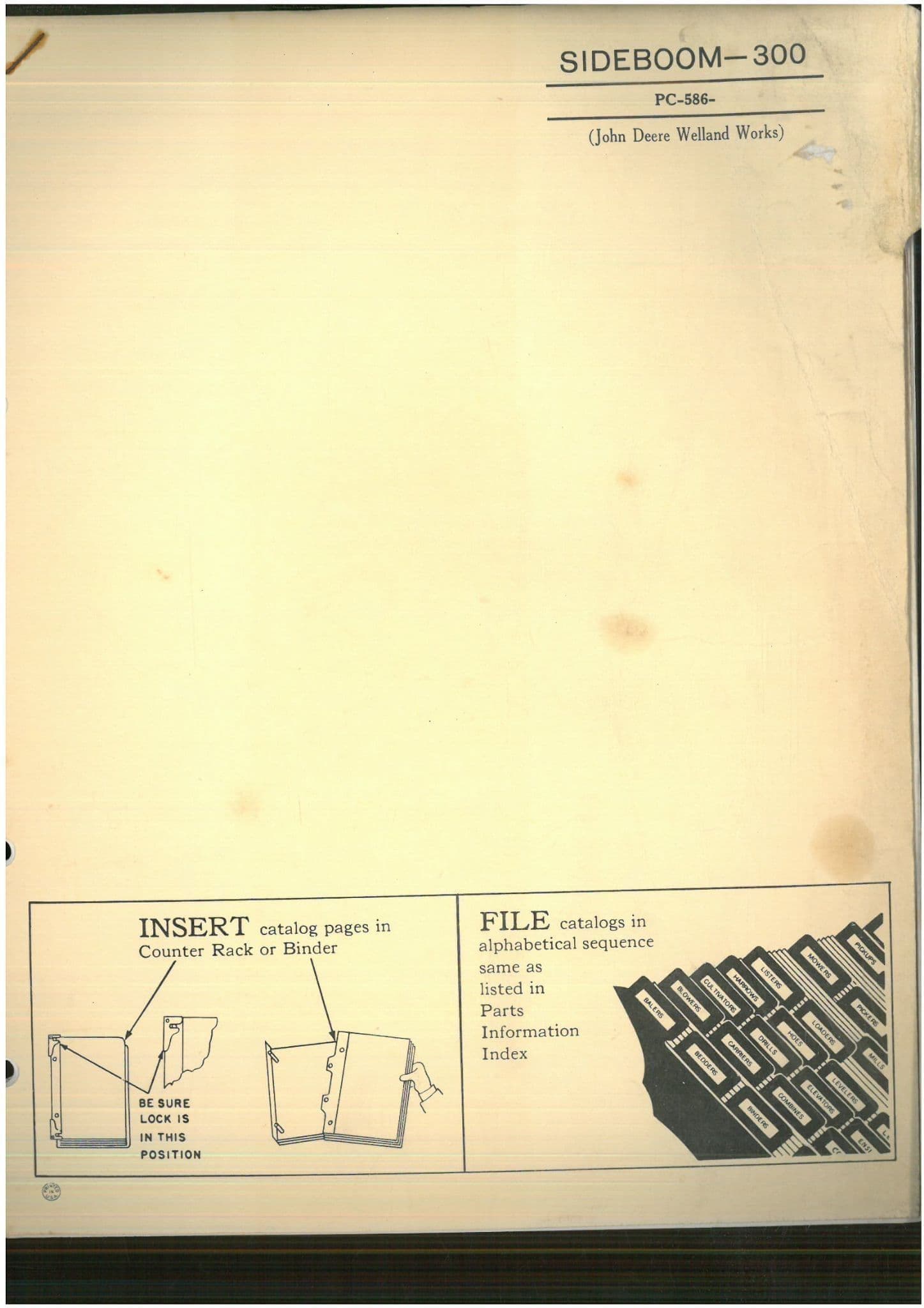 John Deere Sideboom 300 - PC586 Parts Manual