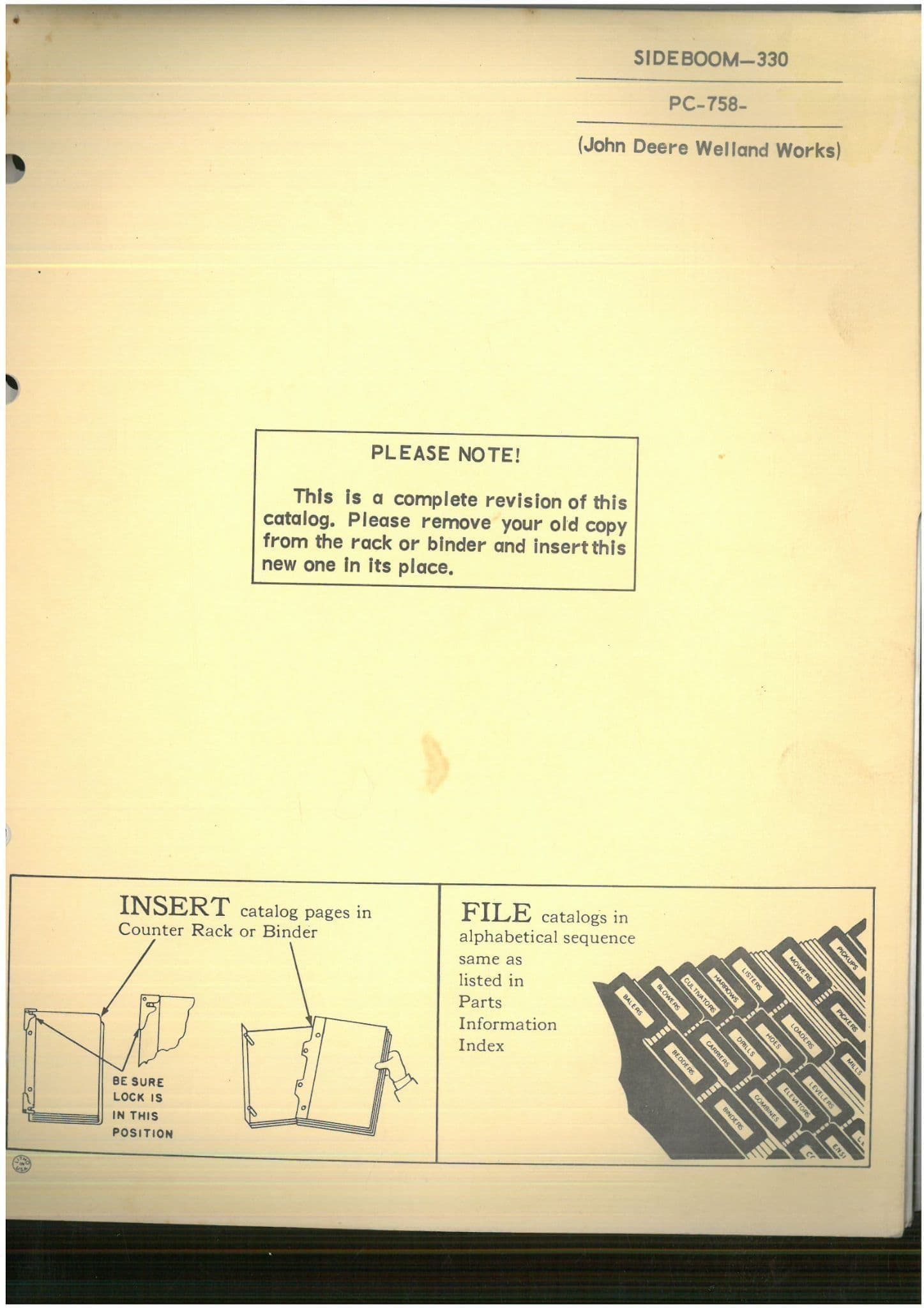 John Deere Sideboom 330 - PC758 Parts Manual