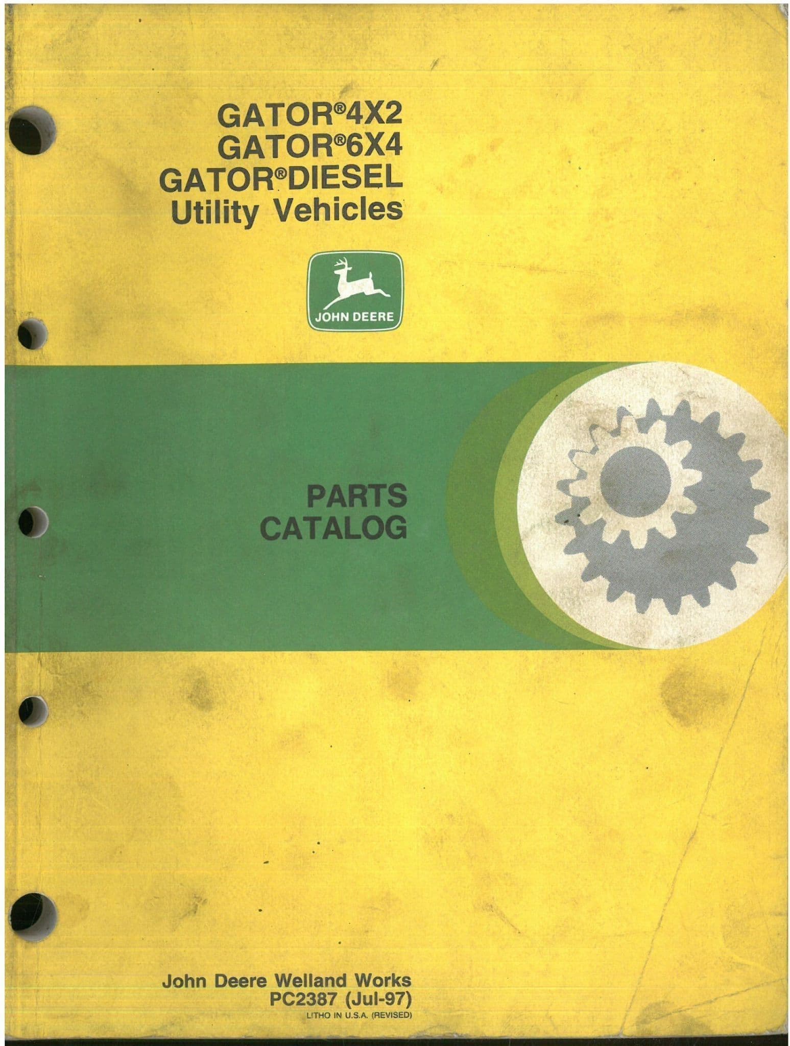 John Deere Utility Vehicle Gator Diesel Gator 4X2 6X4 Parts Manual