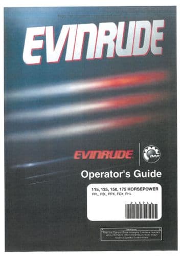 Johnson Evinrude Outboard Engine 115 135 150 175 FPL FSL FPX FCX FHL Operators Manual