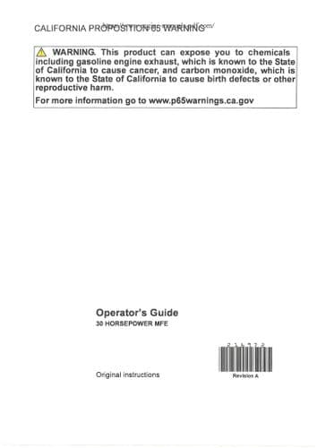 Johnson Evinrude Outboard Engine 30HP MFE Operators Manual