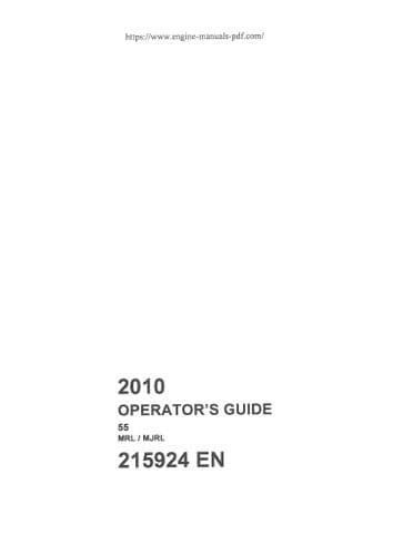 Johnson Evinrude Outboard Engine 55MRL 55MJRL Operators Manual