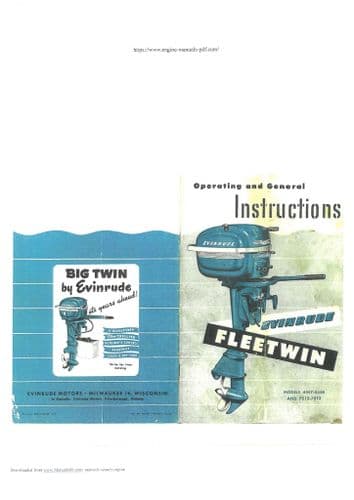 Johnson Evinrude Outboard Engine Fleetwin 7512 4448 7513 Operators Manual