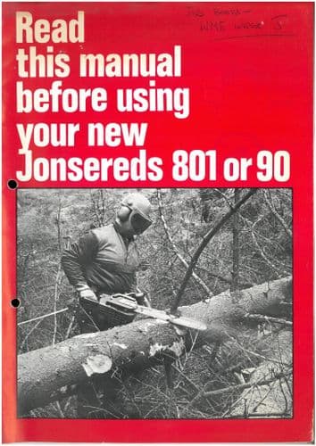 Jonsered Chainsaw 801 - 90 Operators Manual