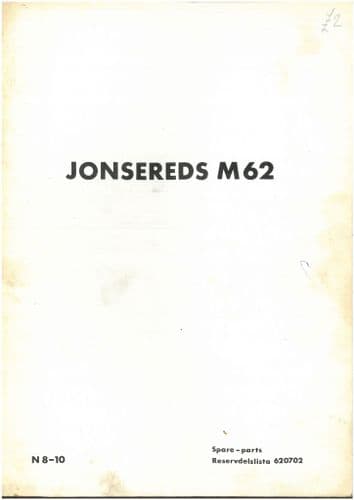 Jonsered Chainsaw M62 Parts Manual - M 62