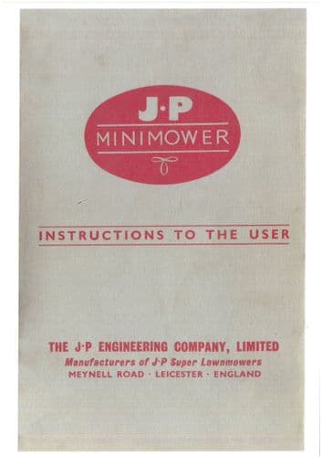 JP Minimower 1968 10" & 12" Operators Manual