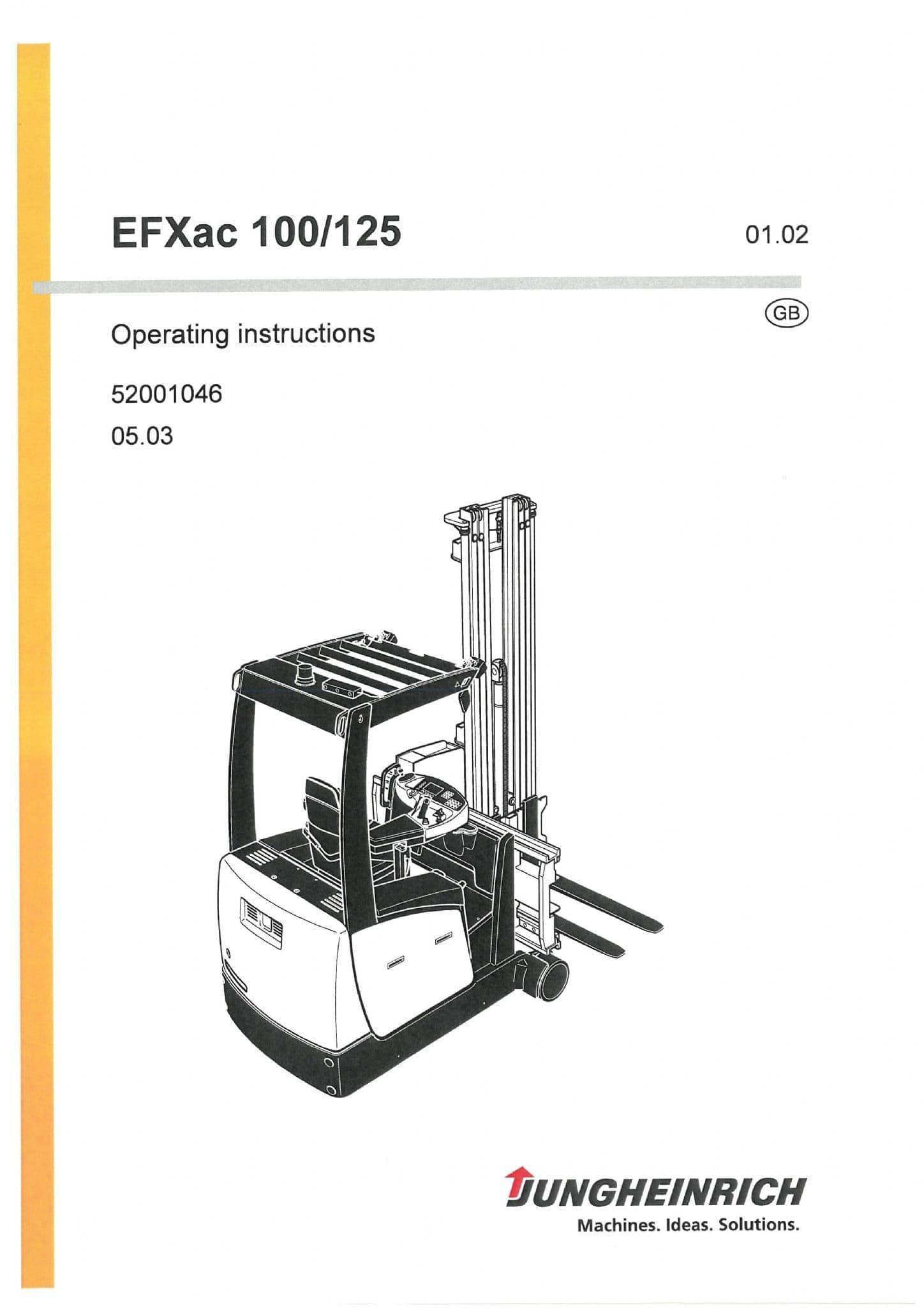 Jungheinrich Fork Lift EFXac 100 125 Operators Manual