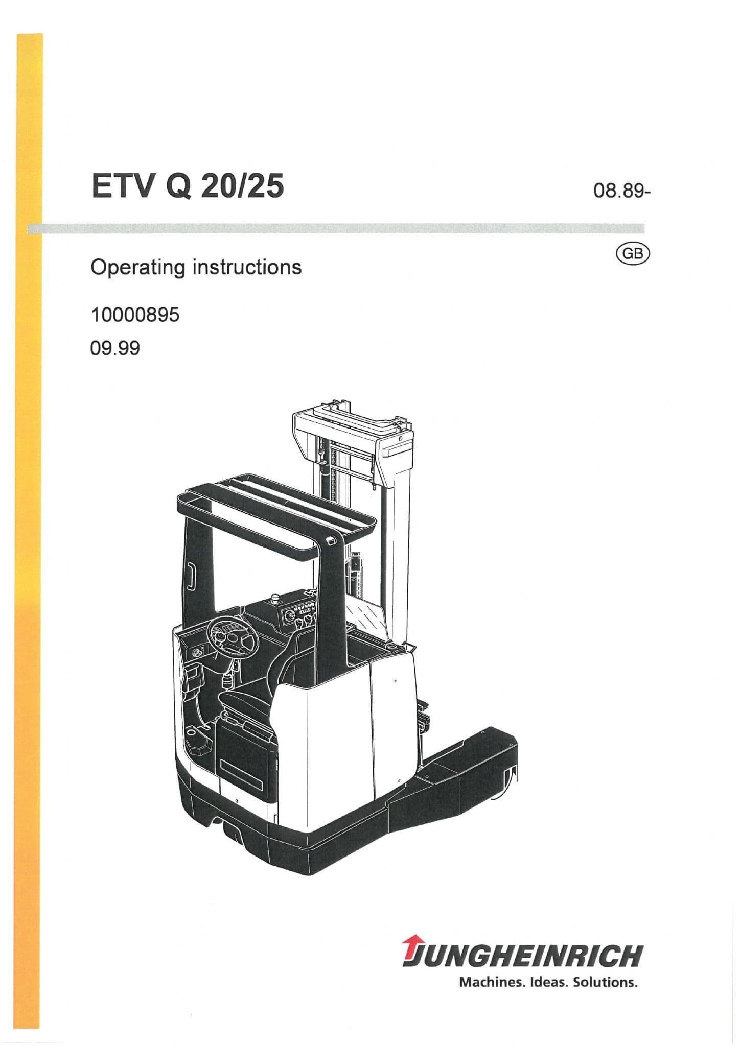 Jungheinrich Fork Lift ETVQ 20 ETVQ 25 Operators Manual