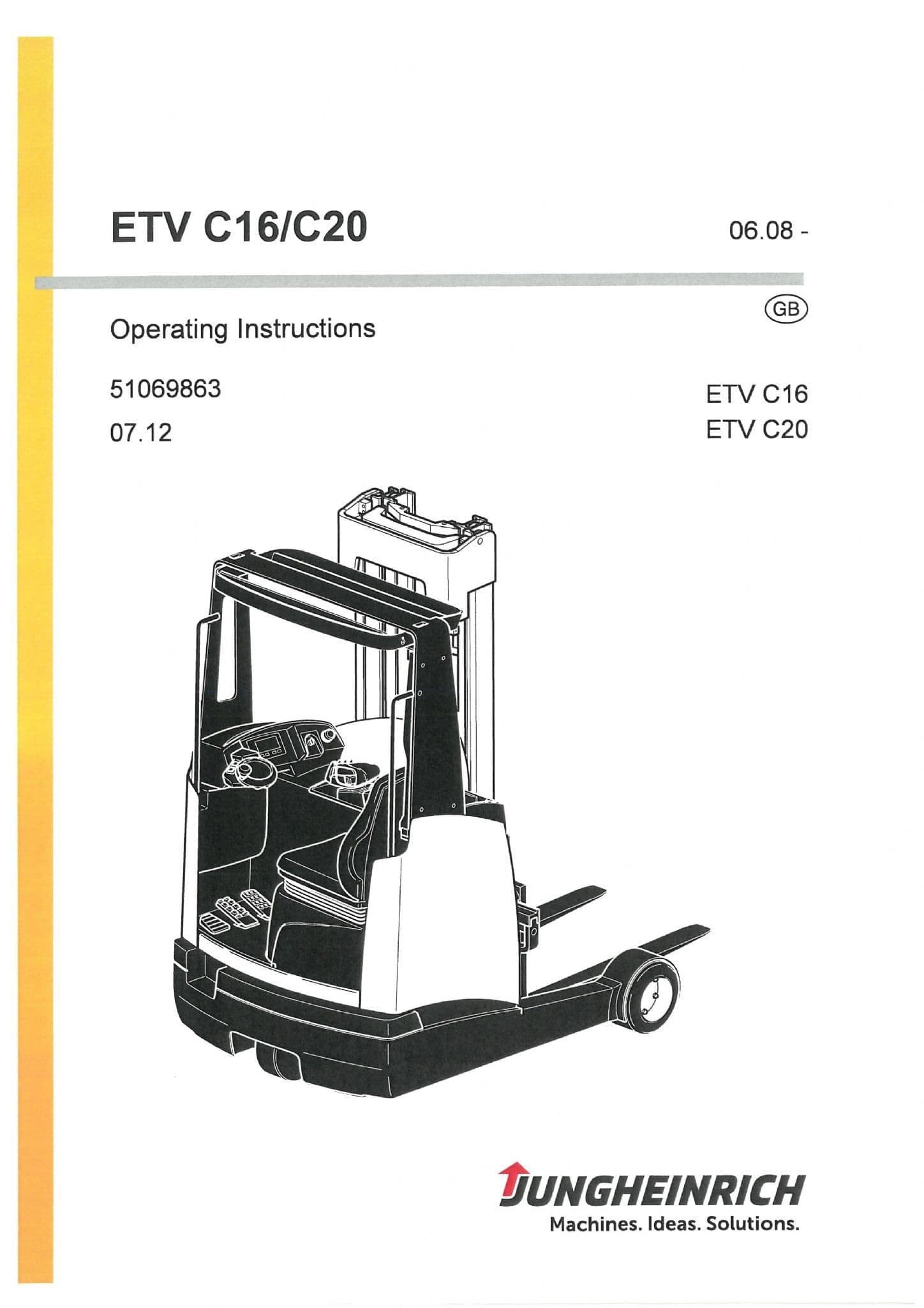Jungheinrich Fork Lift Truck ETV C16 C20 Operators Manual (1)