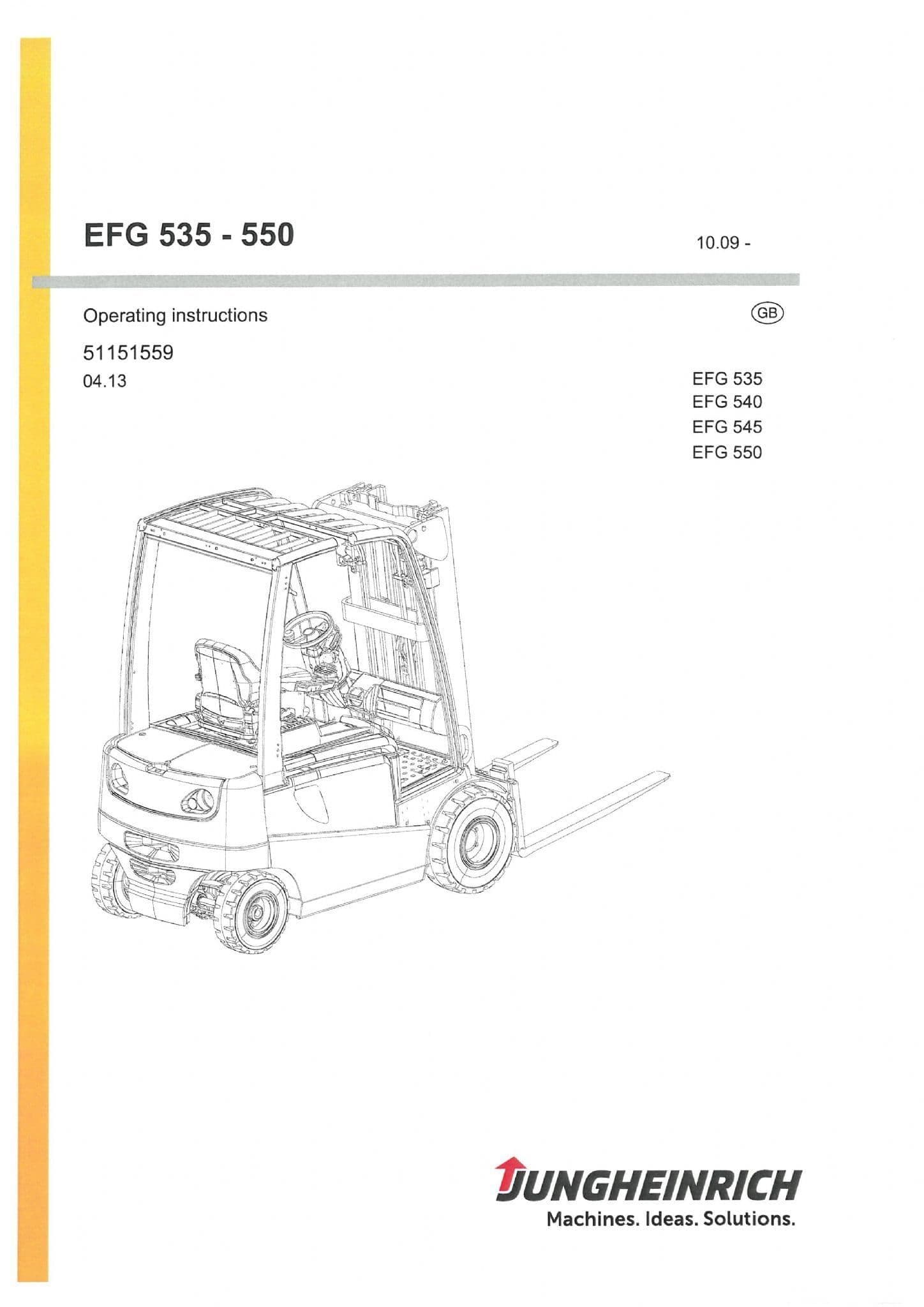 Jungheinrich Fork Truck EFG535 EFG540 EFG545 EFG550 Operators Manual