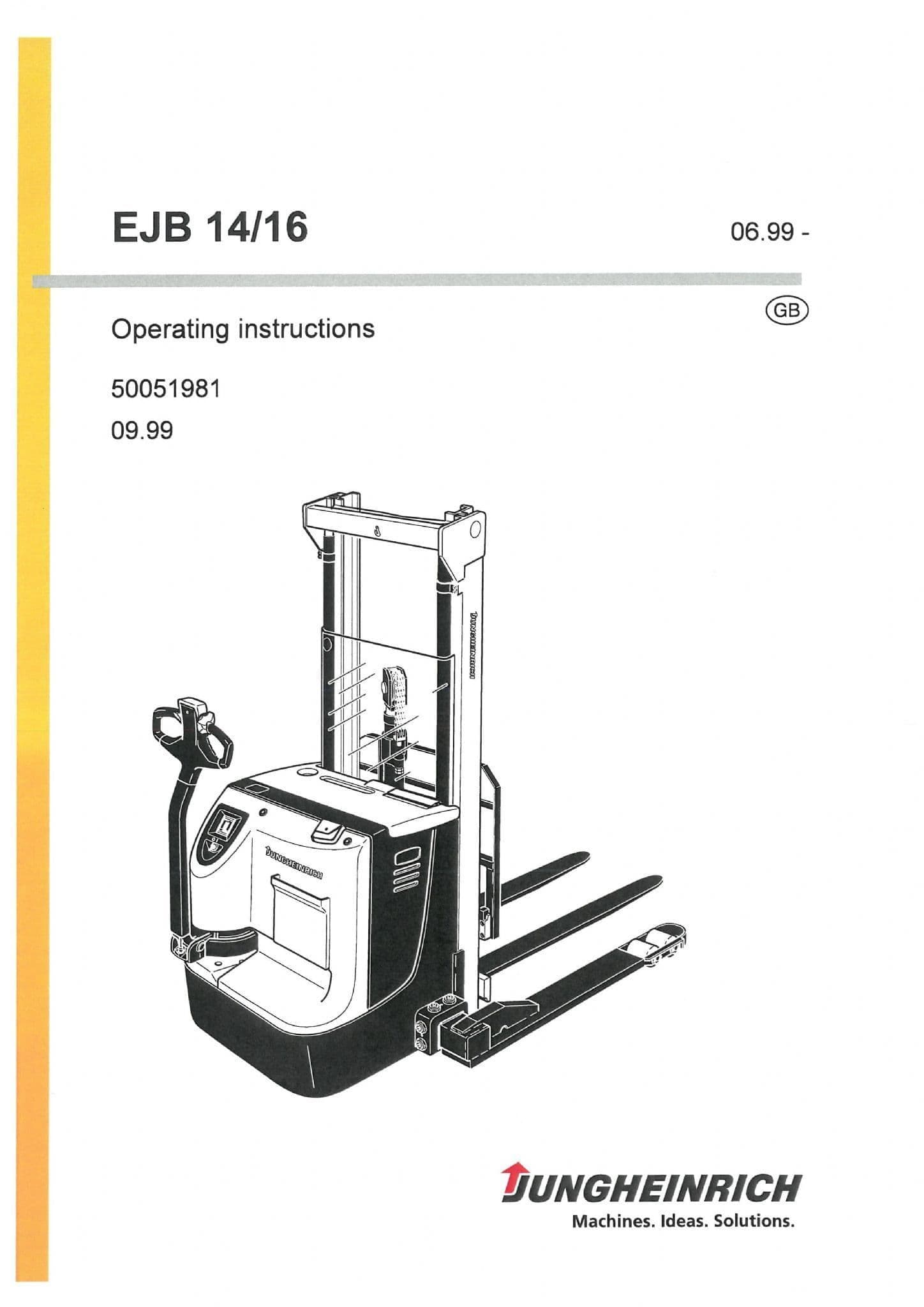 Jungheinrich Pallet Lift EJB14 EJB16 Operators Manual