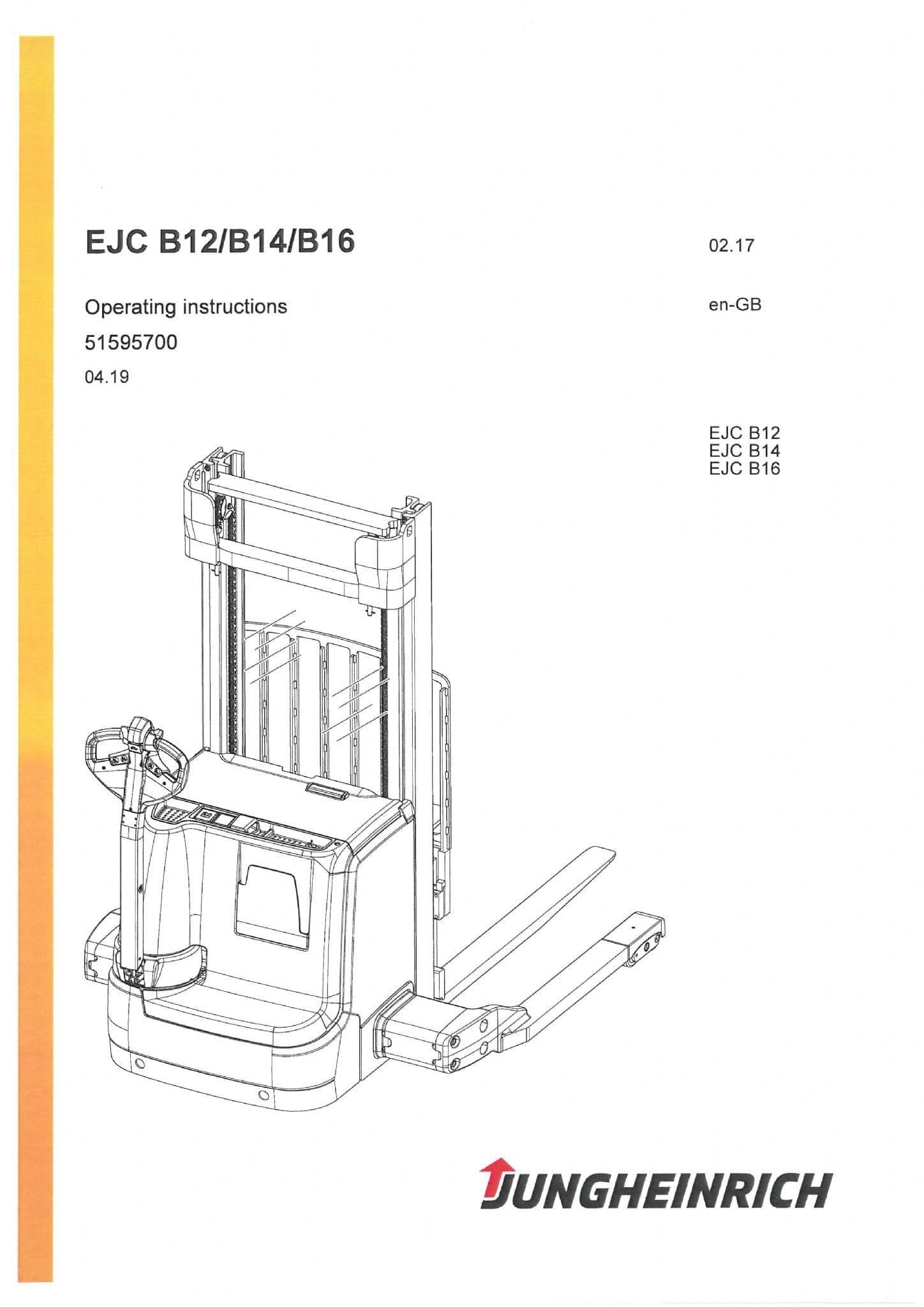 Jungheinrich Pallet Lift EJC B12 B14 B16 Operators Manual