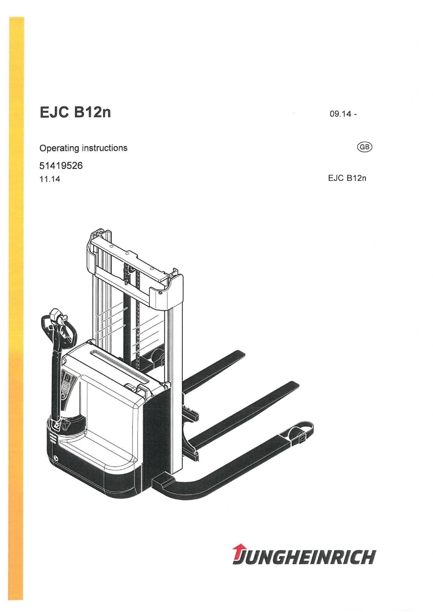 Jungheinrich Pallet Lift EJC B12N Operators Manual