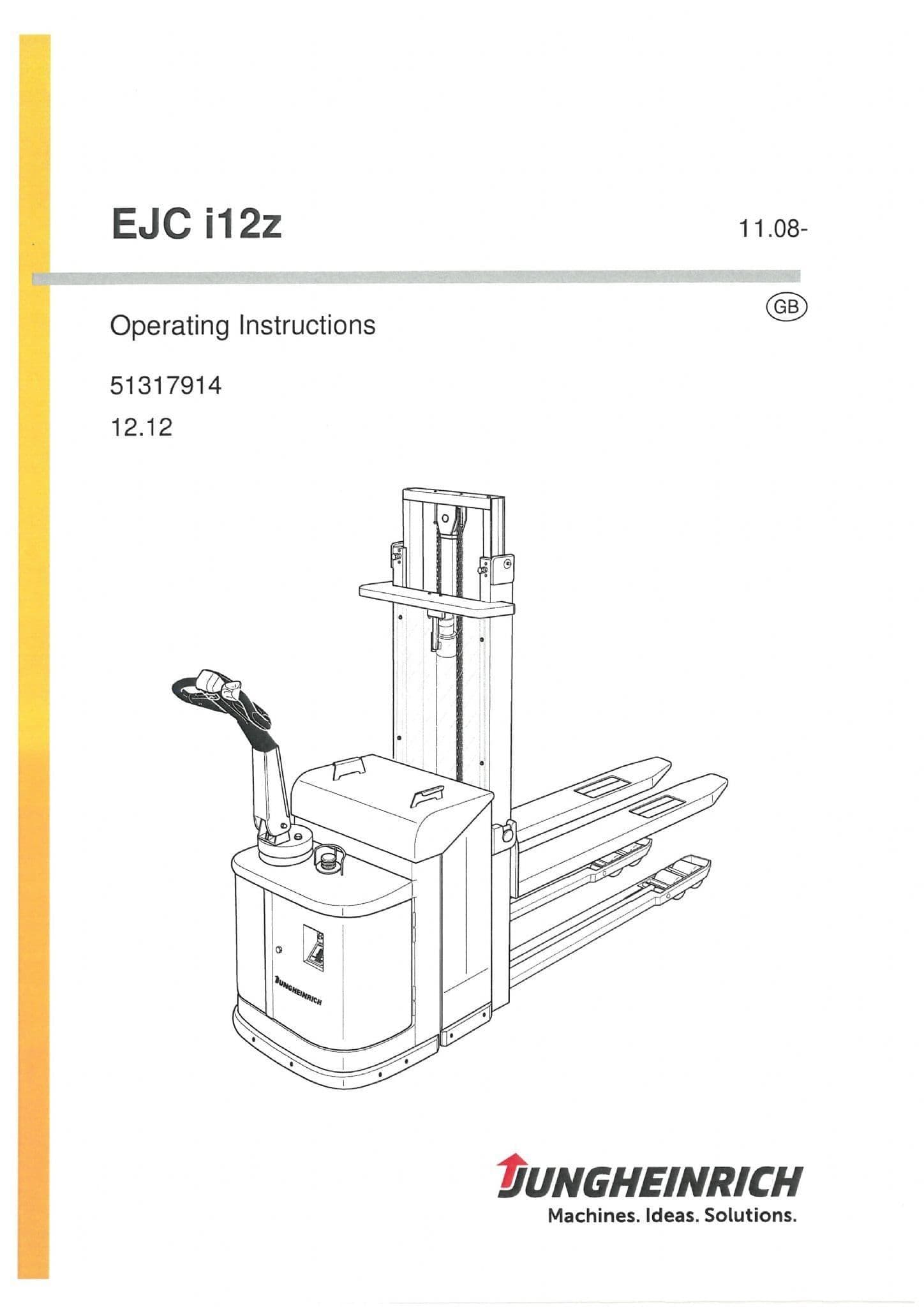 Jungheinrich Pallet Lift EJC I12Z Operators Manual