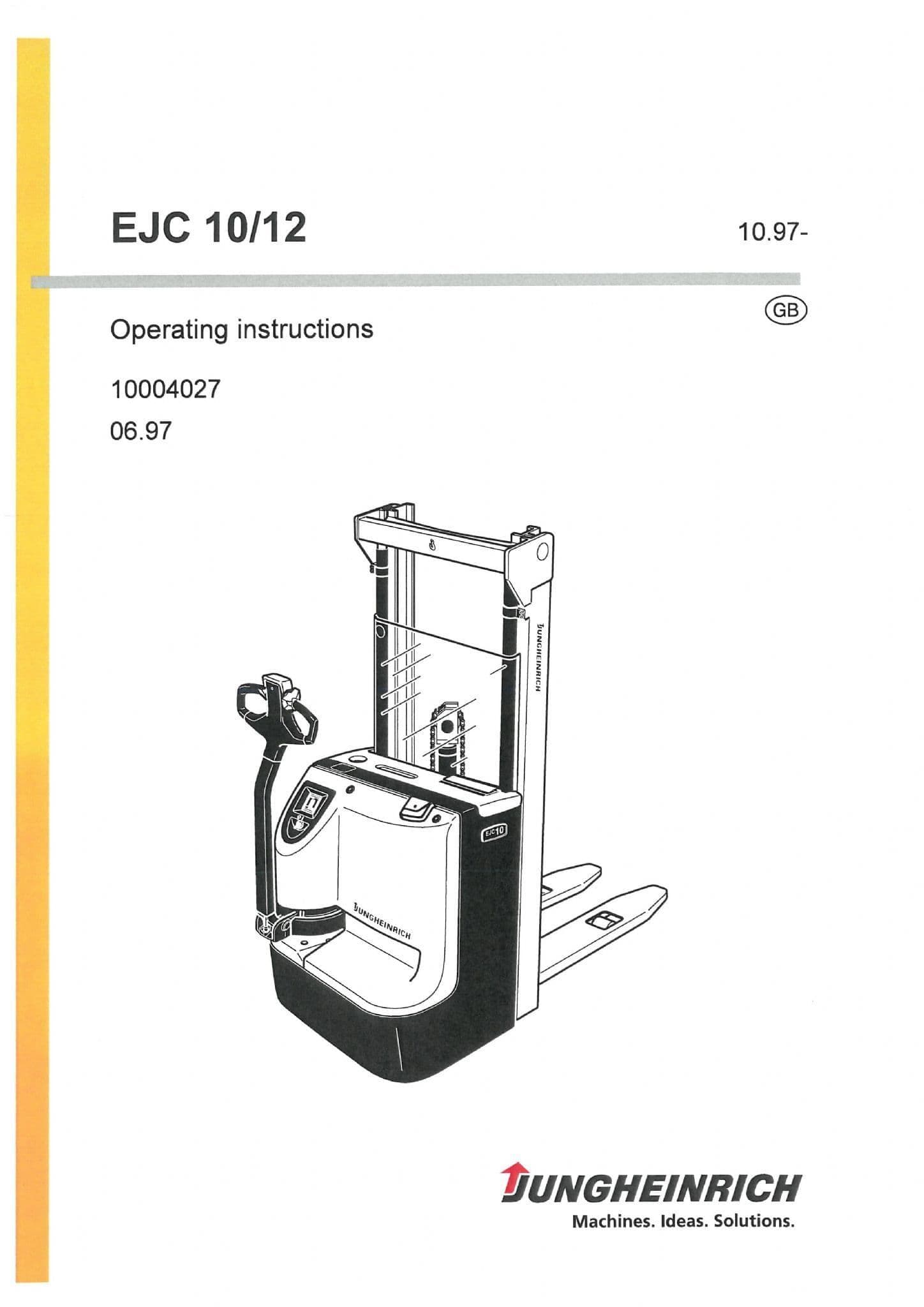 Jungheinrich Pallet Lift EJC10 EJC12 Operators Manual
