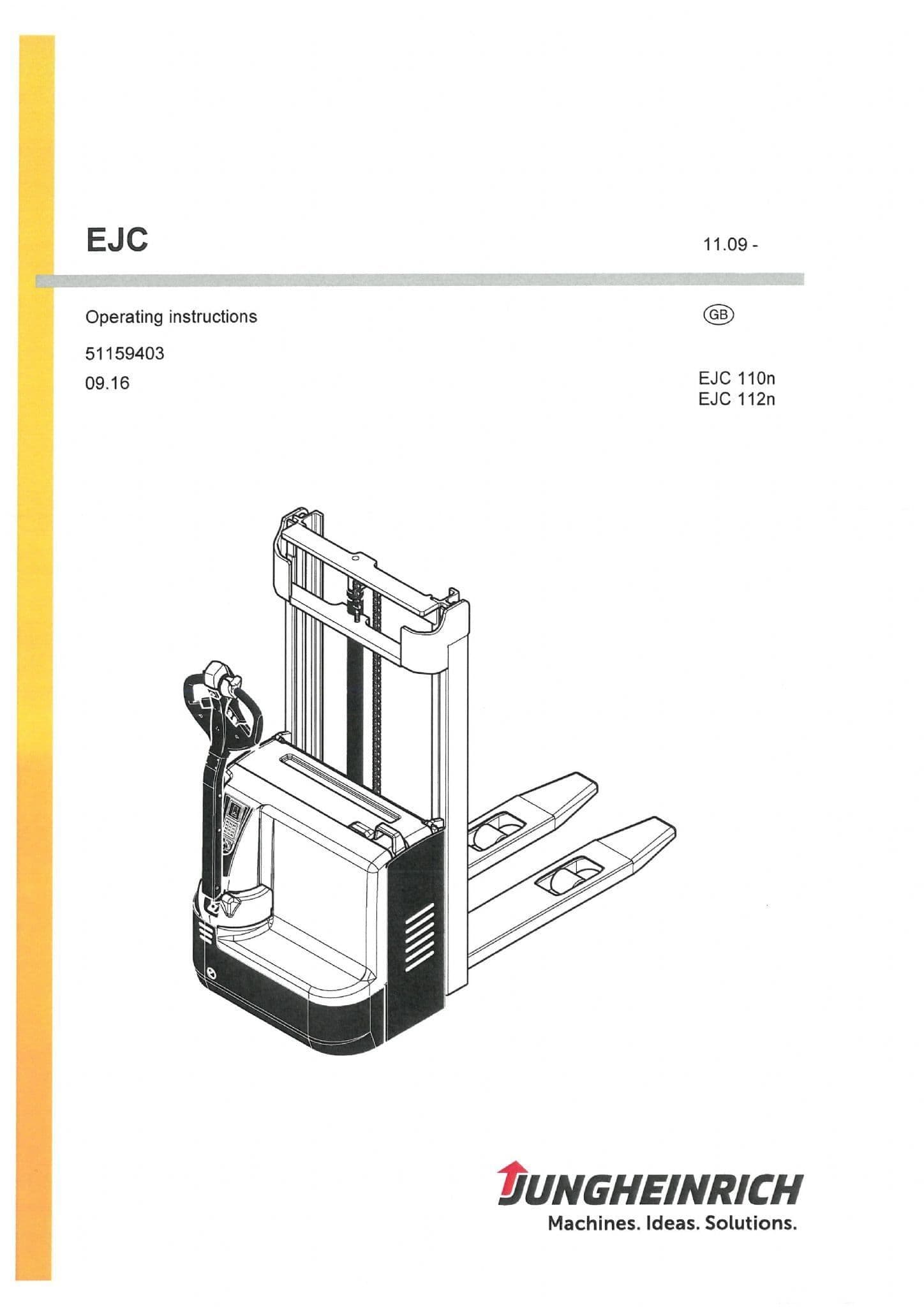 Jungheinrich Pallet Lift EJC110N EJC112N Operators Manual