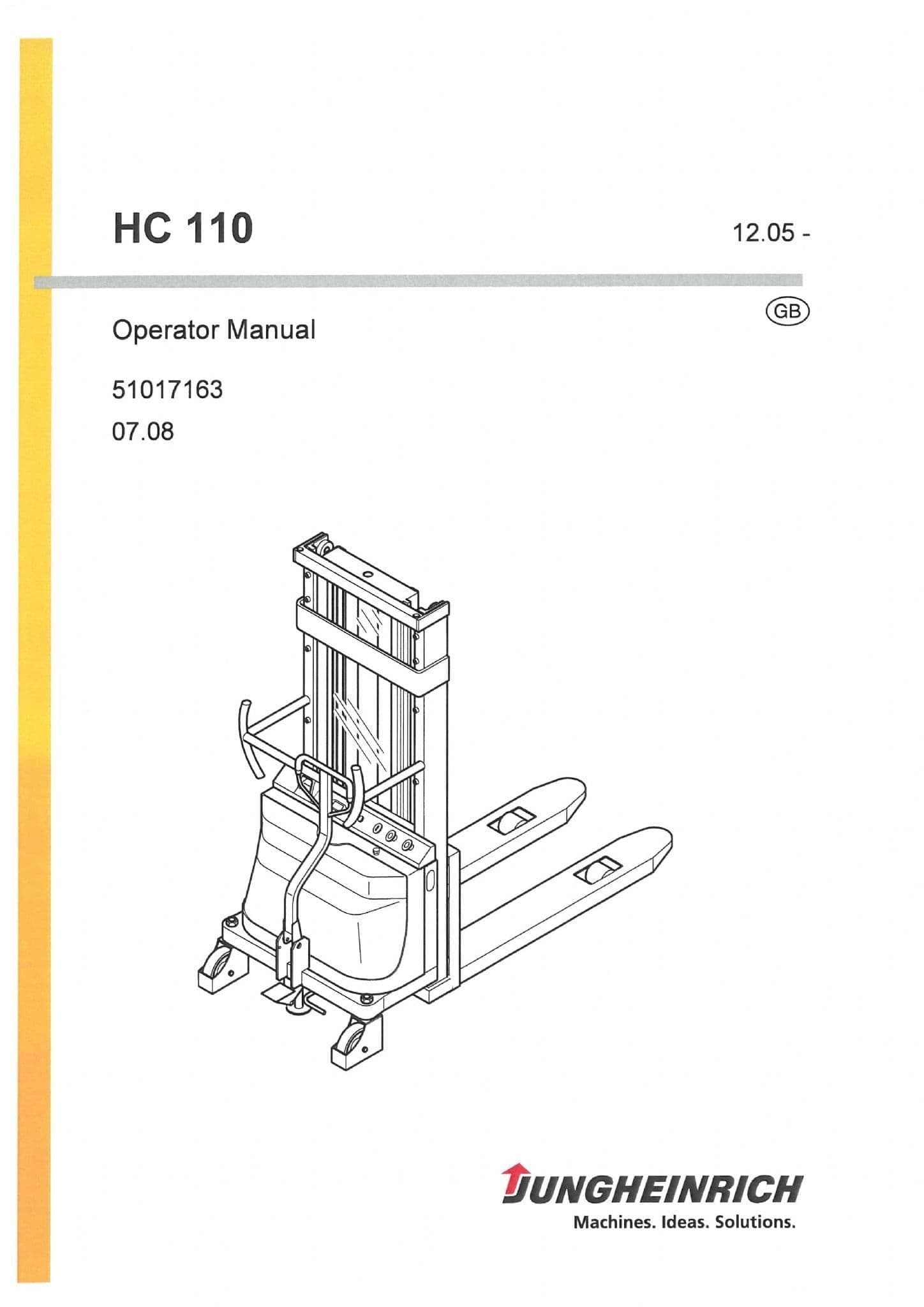 Jungheinrich Pallet Lift HC 110 Operators Manual