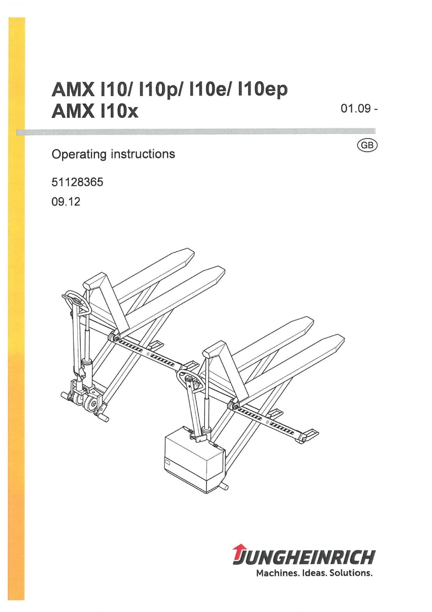 Jungheinrich Pallet Truck AMX I10, I10P I10E I10EP I1X Operators Manual