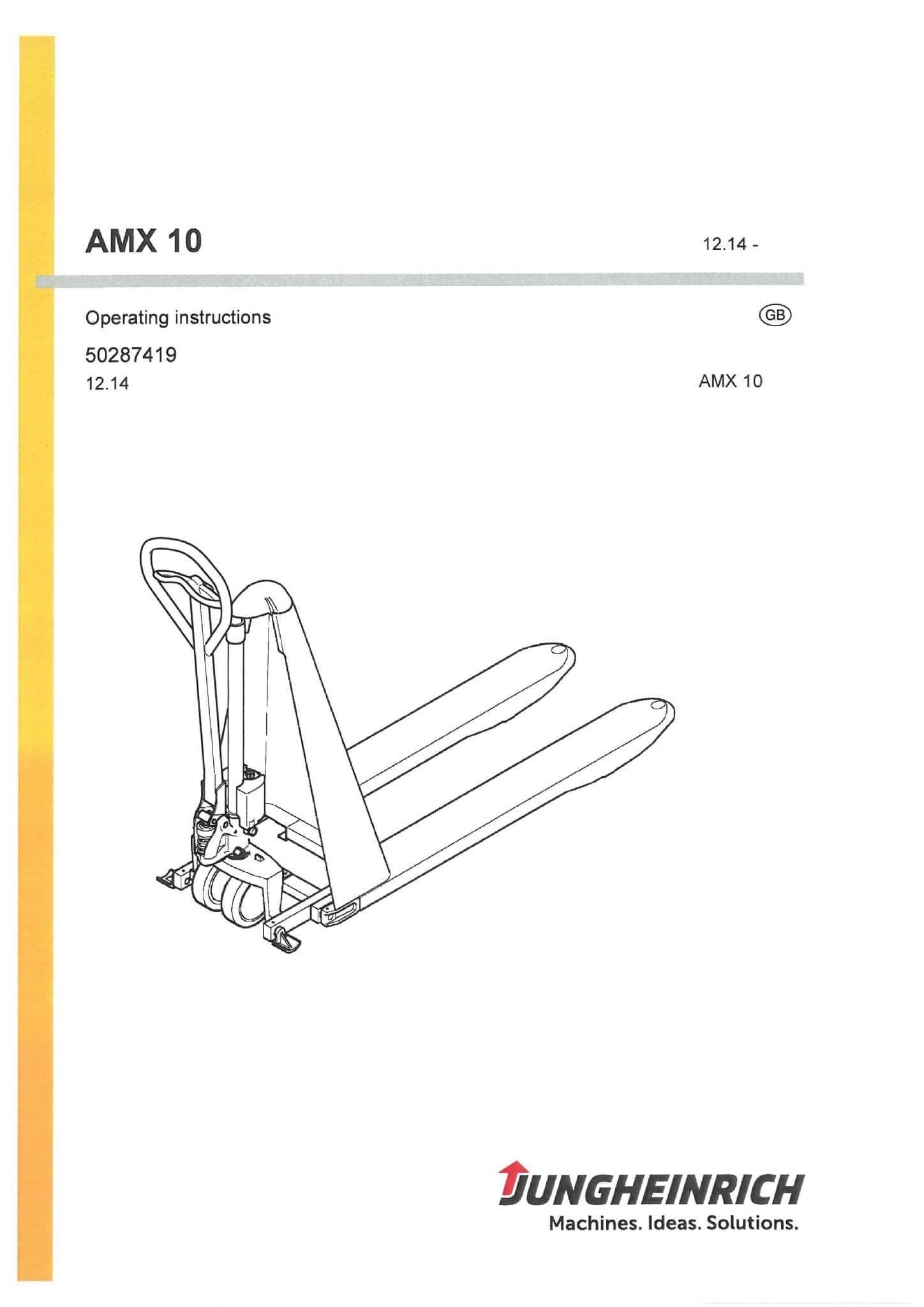 Jungheinrich Pallet Truck AMX10 Operators Manual