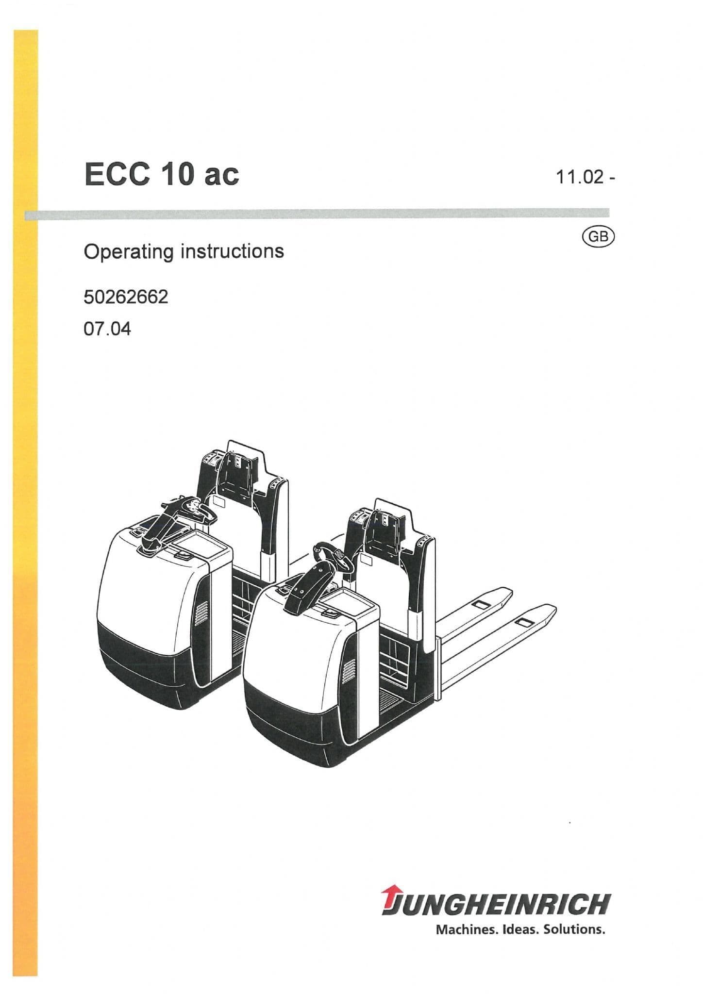 Jungheinrich Pallet Truck ECC10 AC Operators Manual