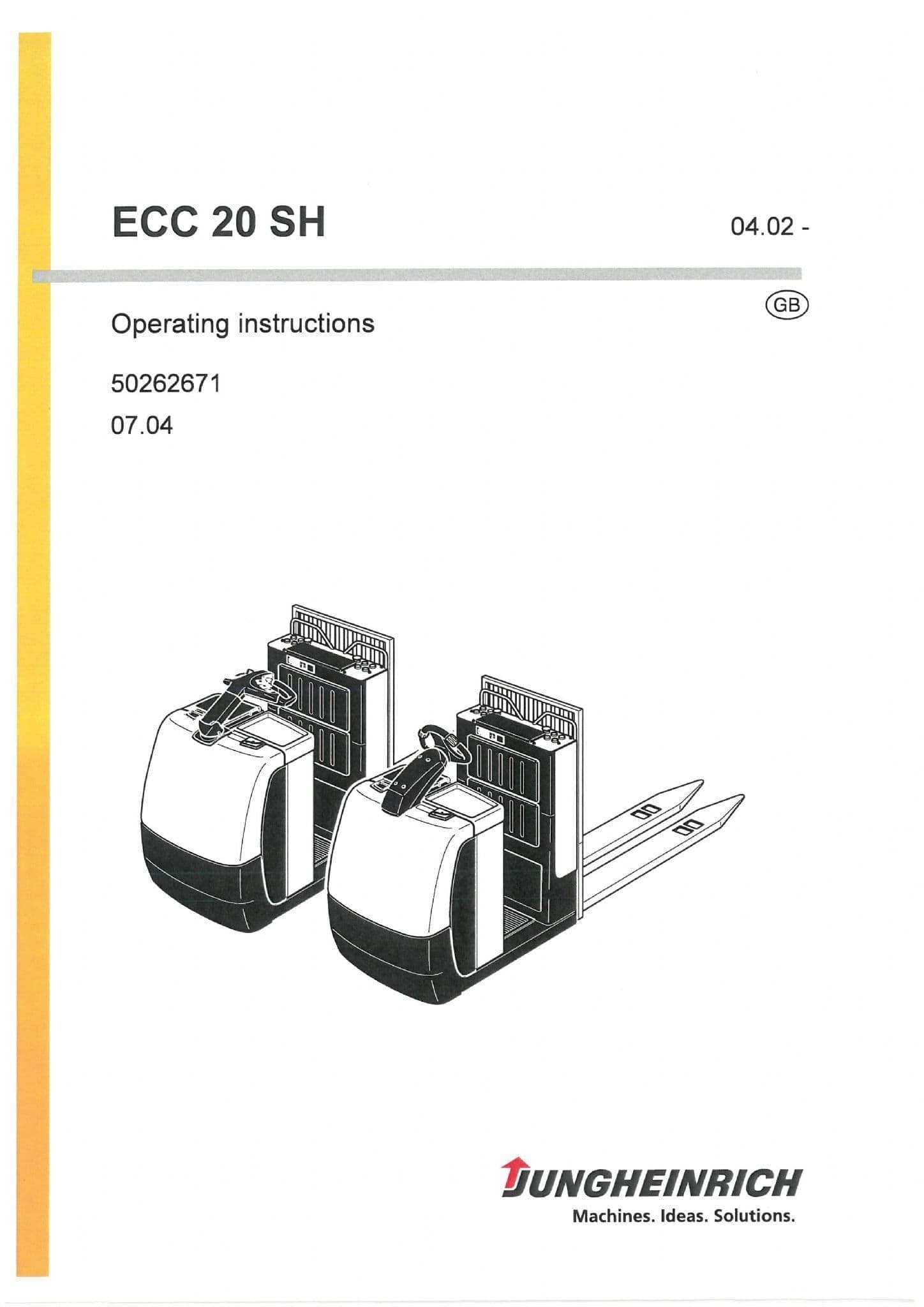Jungheinrich Pallet Truck ECC20 SH Operators Manual
