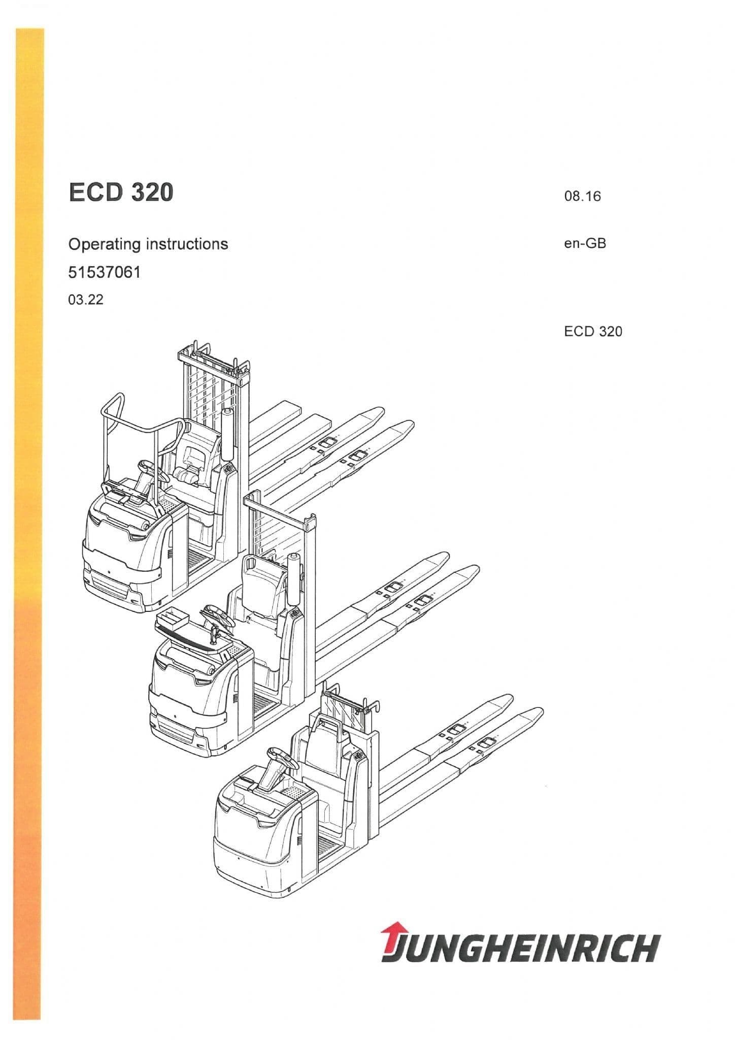 Jungheinrich Pallet Truck ECD 320 Operators Manual