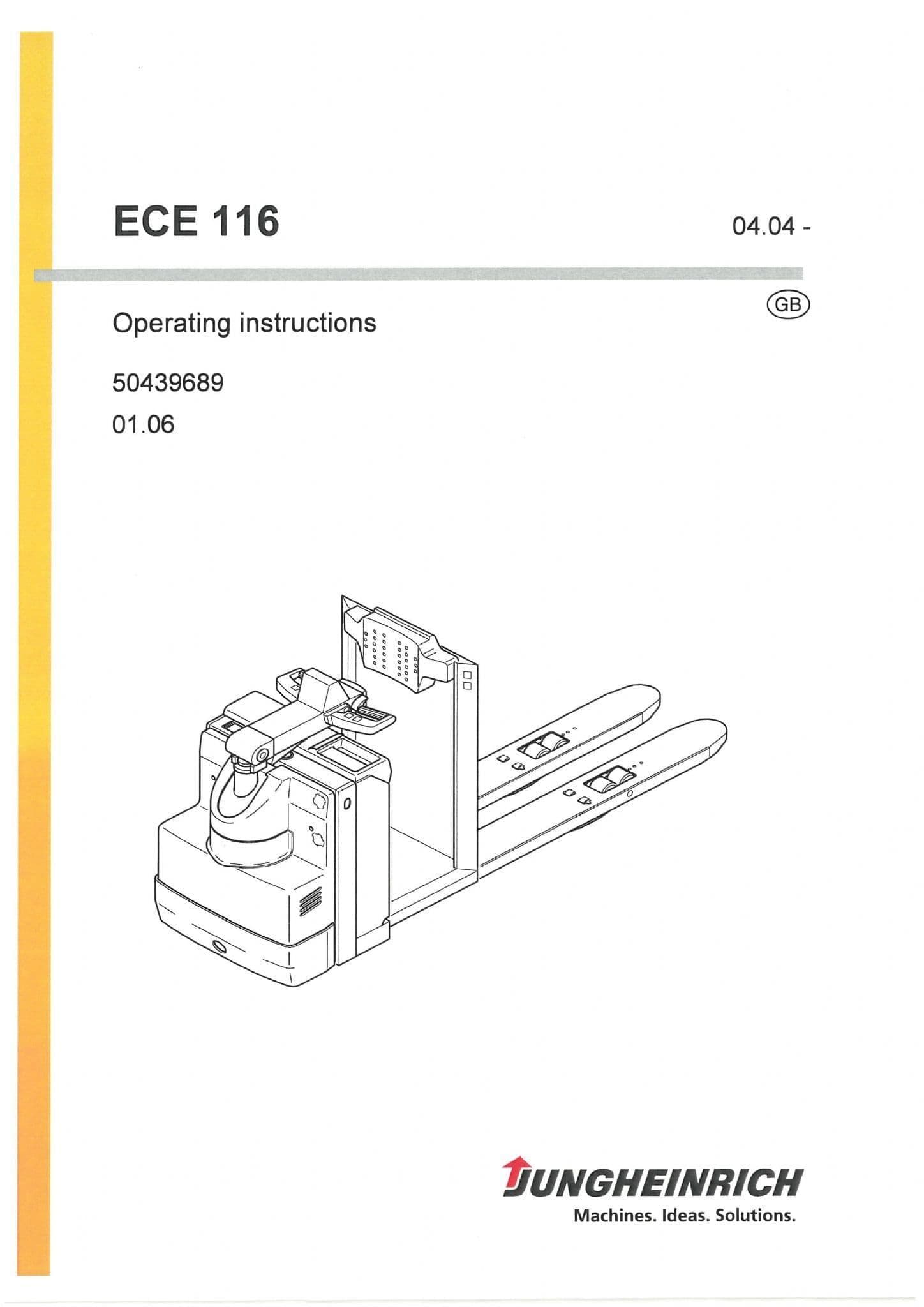 Jungheinrich Pallet Truck ECE 116 Operators Manual