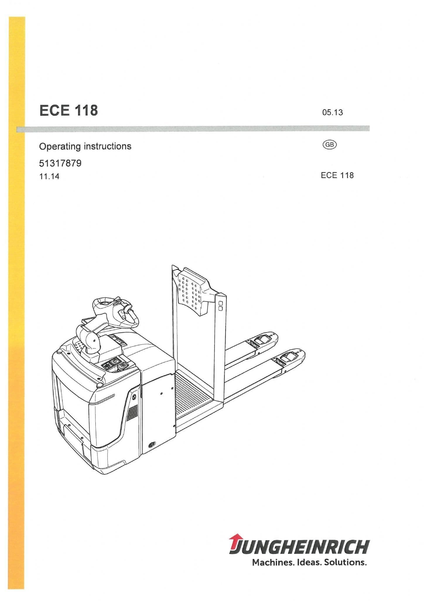 Jungheinrich Pallet Truck ECE118 Operators Manual