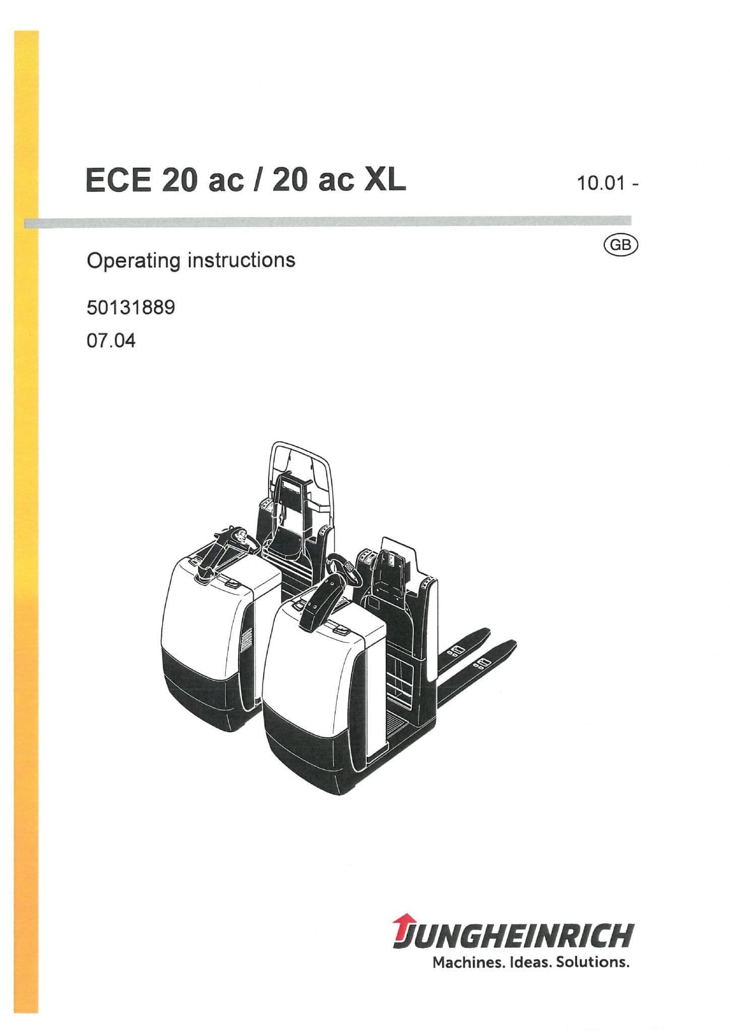Jungheinrich Pallet Truck ECE20AC 20ACXL Operators Manual