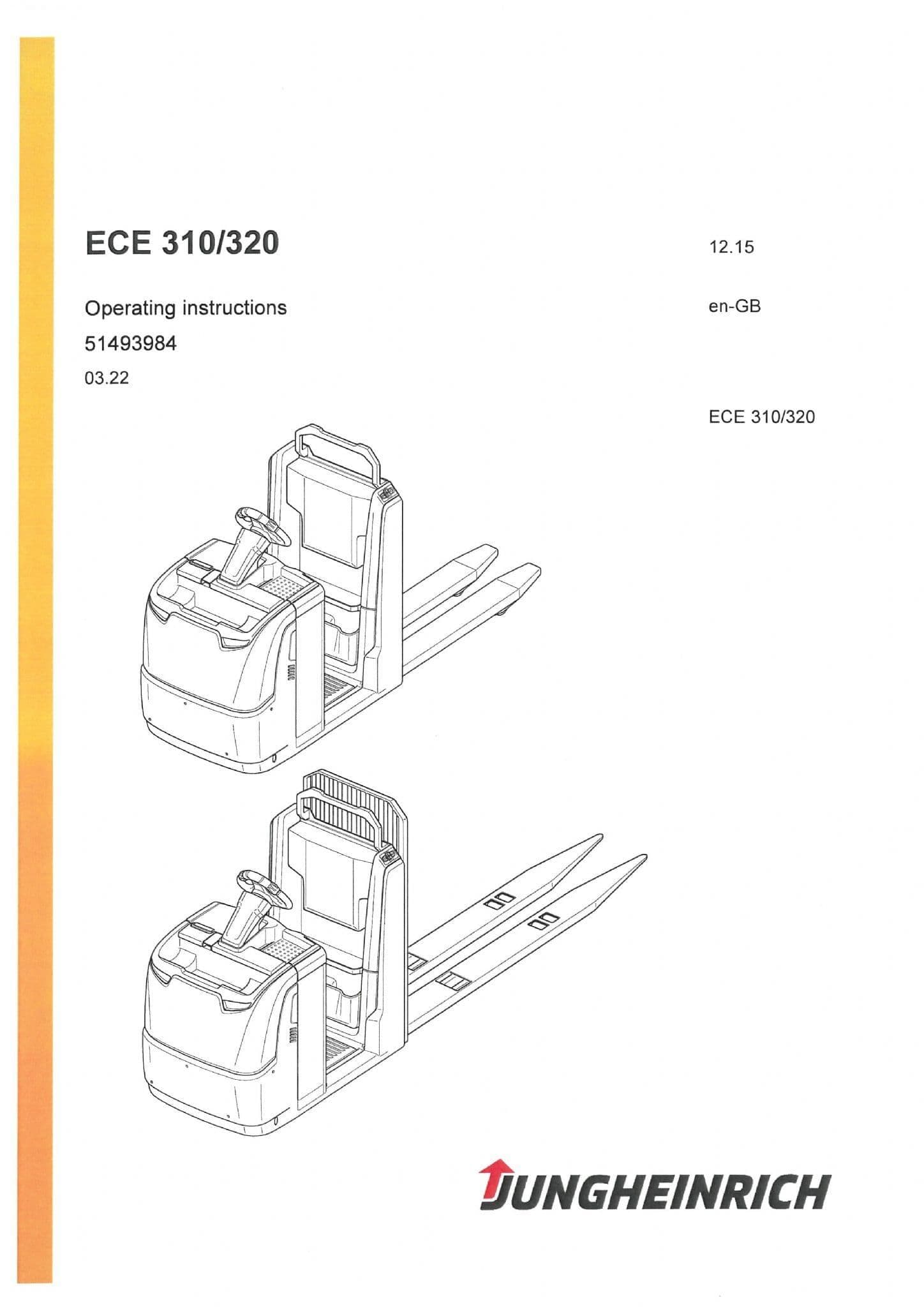 Jungheinrich Pallet Truck ECE310 ECE320 Operators Manual