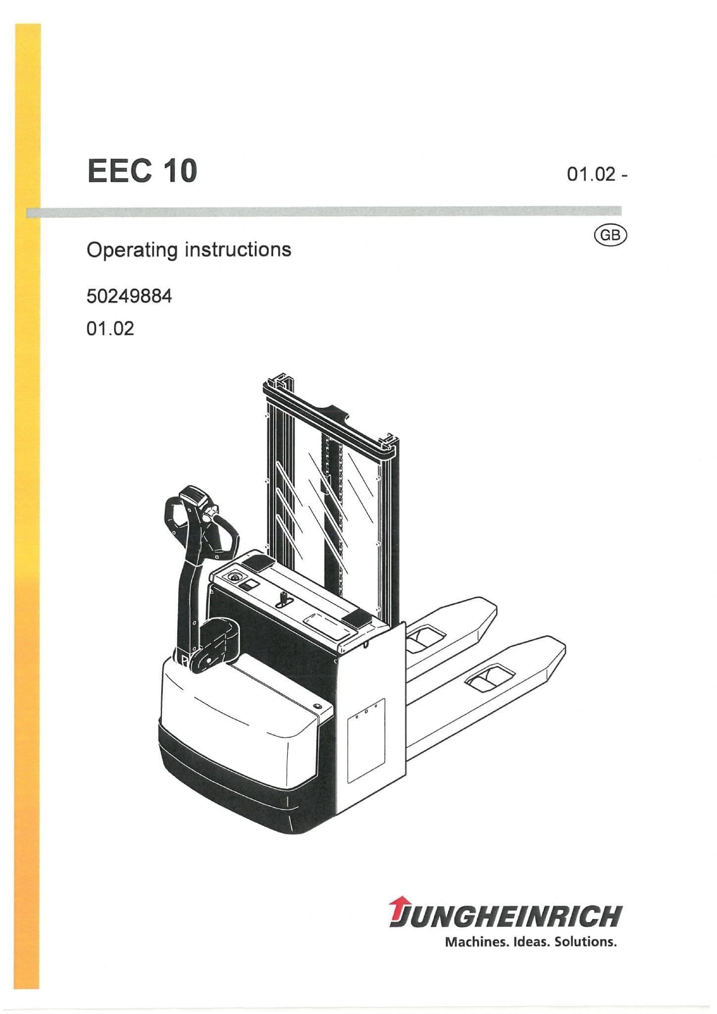 Jungheinrich Pallet Truck EEC10 Operators Manual