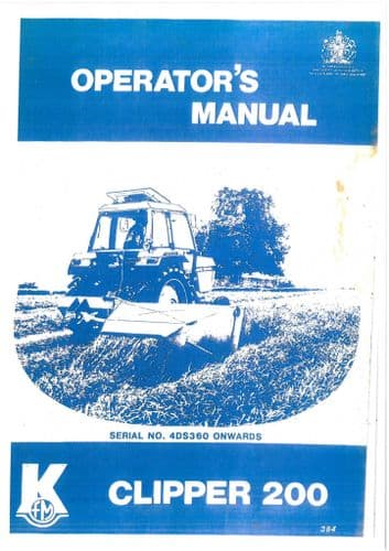 Kidd Clipper Mower Model 200 Operators Manual