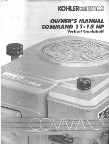 Kohler Engine CV11 CV12.5 CV13 CV14 CV15 Operators Manual -11 12.5 13 14 15