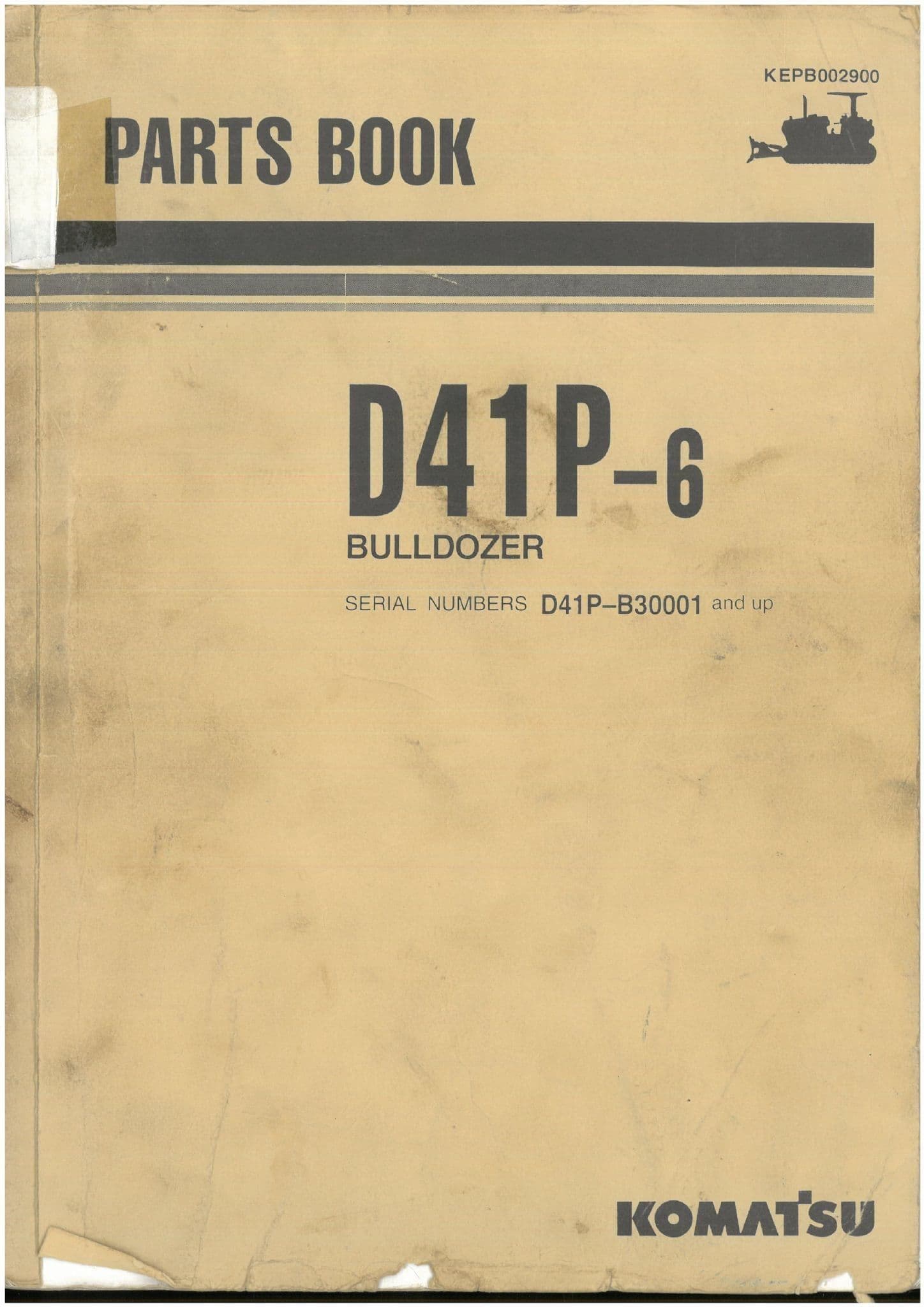 Komatsu Bulldozer D41P-6 Parts Manual