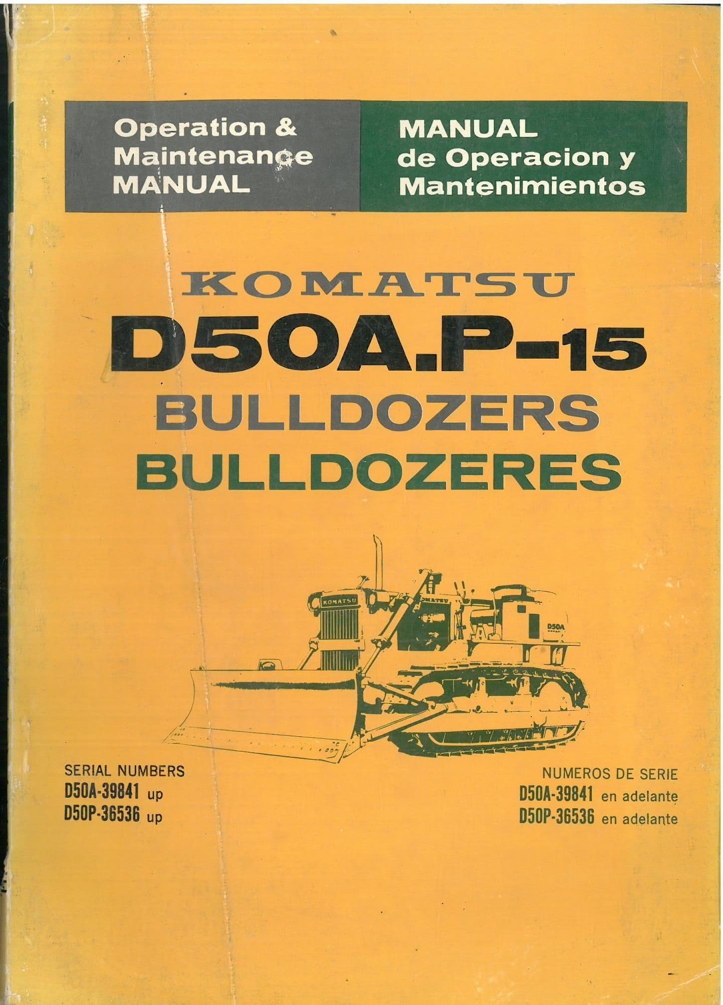 Komatsu Bulldozer D50A, D50P - 15 Operators Manual