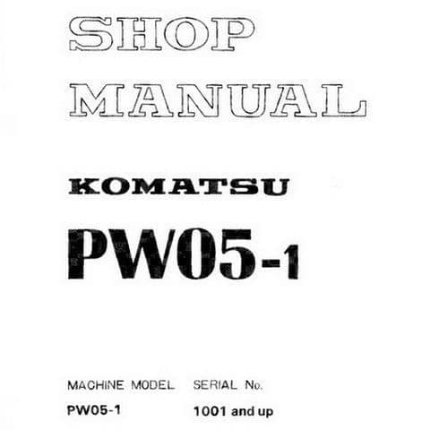 Komatsu Compact Wheeled Excavator PW05-1 Workshop Service Manual