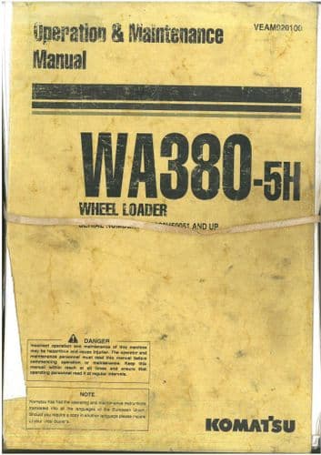 Komatsu Wheel Loader WA380-5H Operators Manual