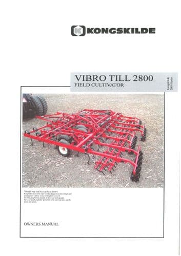 Kongskilde Field Cultivator Vibro Till 2800 Operators Manual
