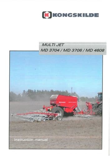 Kongskilde Seed Drill Multi Jet MD 3704 MD3706 MD 4608  Operators Manual
