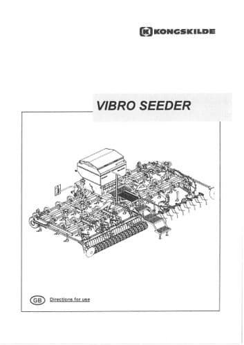 Kongskilde Vibro Seeder 500 600 Operators Manual