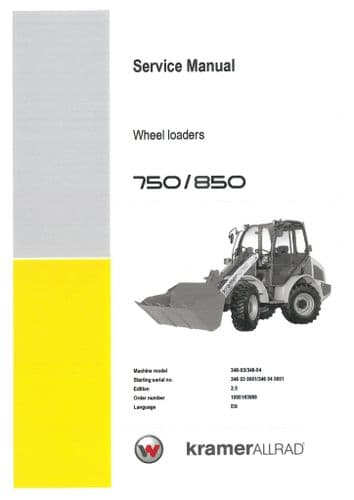 Kramer Allrad Wheel Loader 750 & 850 Workshop Service Manual