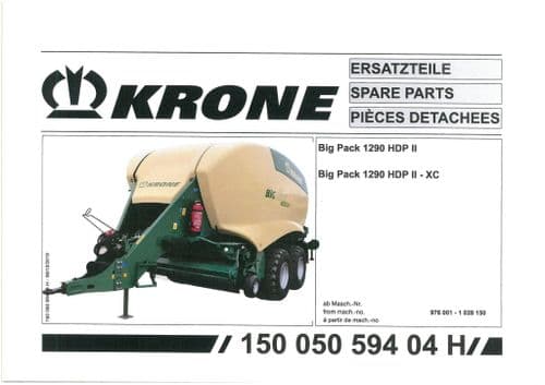 Krone Large Square Bale Big Pack 1290 HDP II Big Pack 1290 HDP II - XC -  Parts Manual