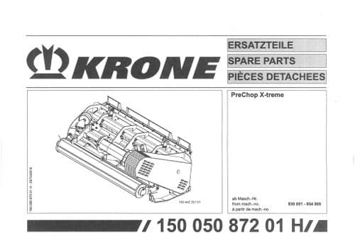 Krone Large Square Bale PreChop X-treme -  Parts Manual