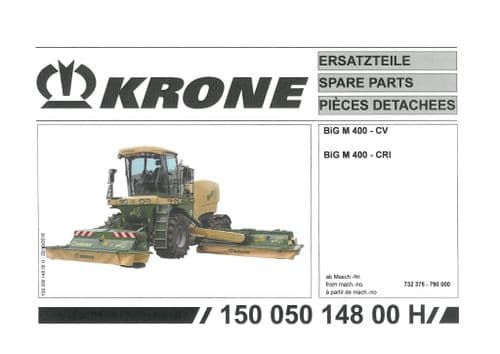 Krone Mower Conditioner  Big M 400 CV CRI Parts Manual