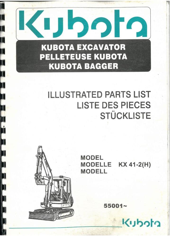 Kubota Excavator KX412 H Parts Manual